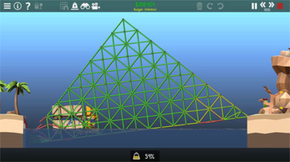 桥梁构造者2沙滩弹力车攻略图片1
